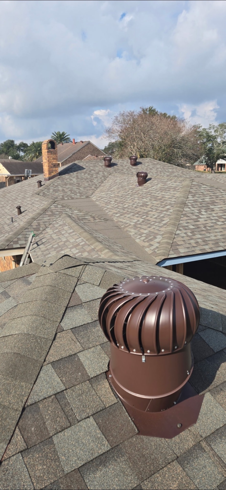 Shingle Roof with Turbine Vents by Jason Hunt Solutions in Morgan City, LA